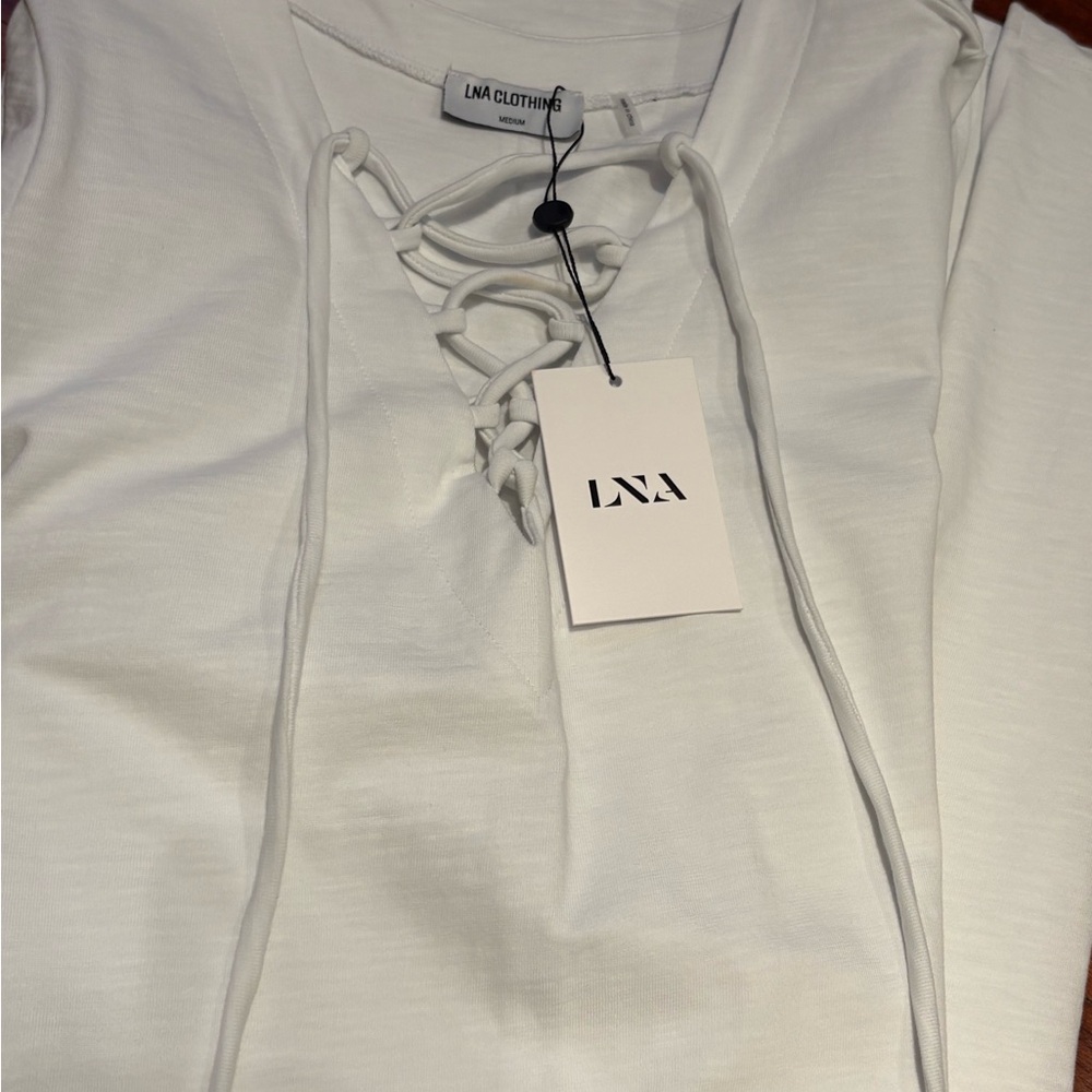 NWT LNA White Lace-Up Midi Swim Cover Up - Picture 7 of 11